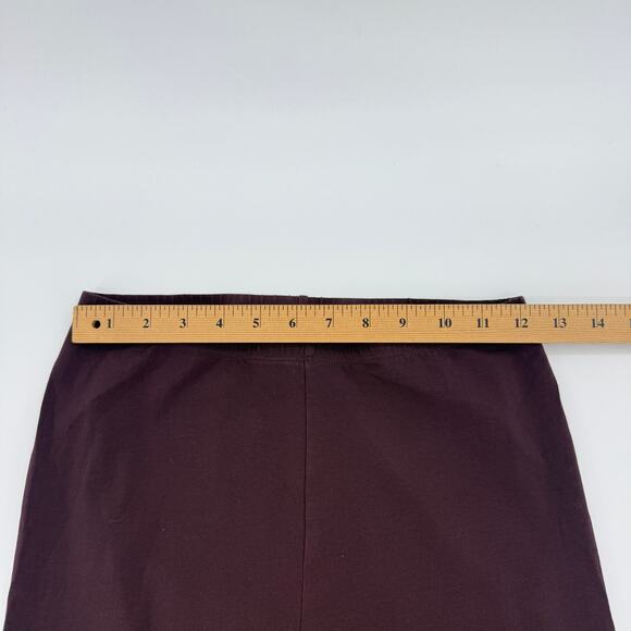 EILEEN FISHER Woman CottonJersey Knit Easy Legging Size XS Wine Cropped Pant - Picture 6 of 8